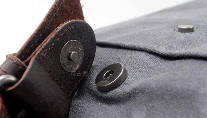Cool Waxed Canvas Leather Mens Hiking Backpacks Canvas LaptopBackpack Canvas School Backpack for Men