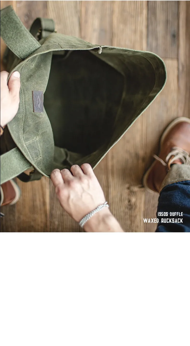 Cool Waxed Canvas Mens Green Military Courier Bag Postman Bag Backpack Large Side Bag For Men