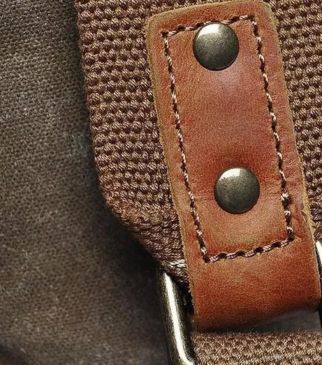 Cool Waxed Canvas Mens School Backpack Canvas Travel Backpack Canvas Backpack for Men