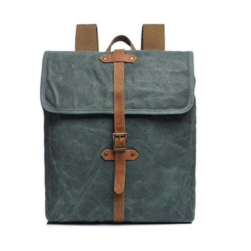 Cool Waxed Canvas Mens School Backpack Canvas Travel Backpack Canvas Backpack for Men