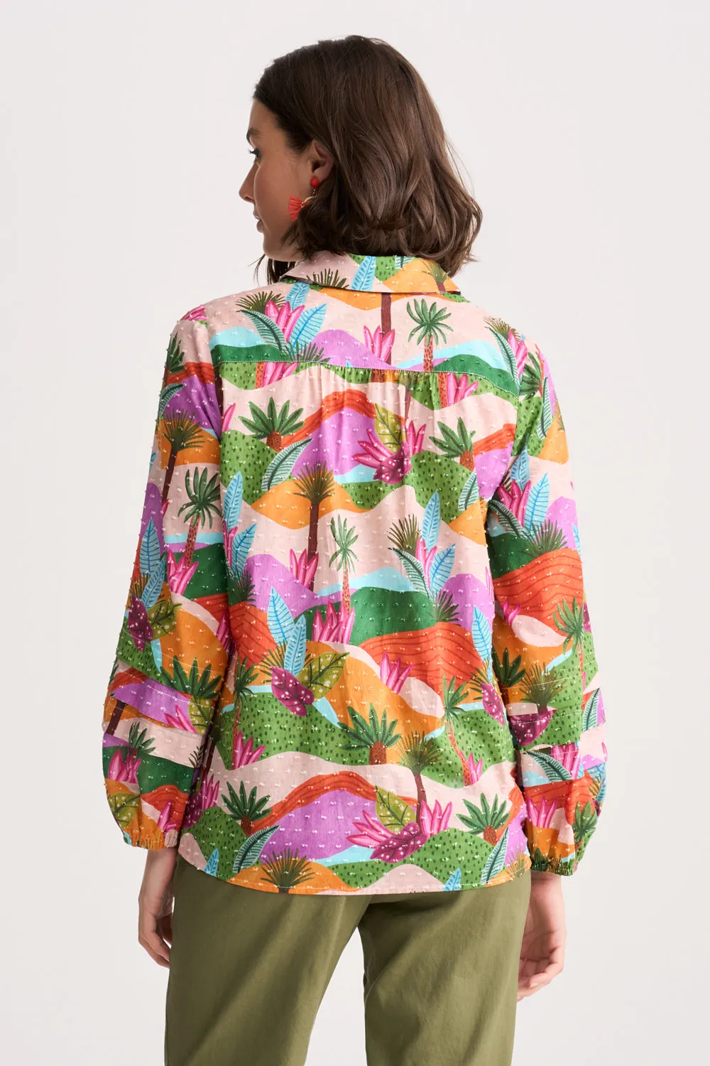 Cotton Dobby Shirt - Tropical Landscape