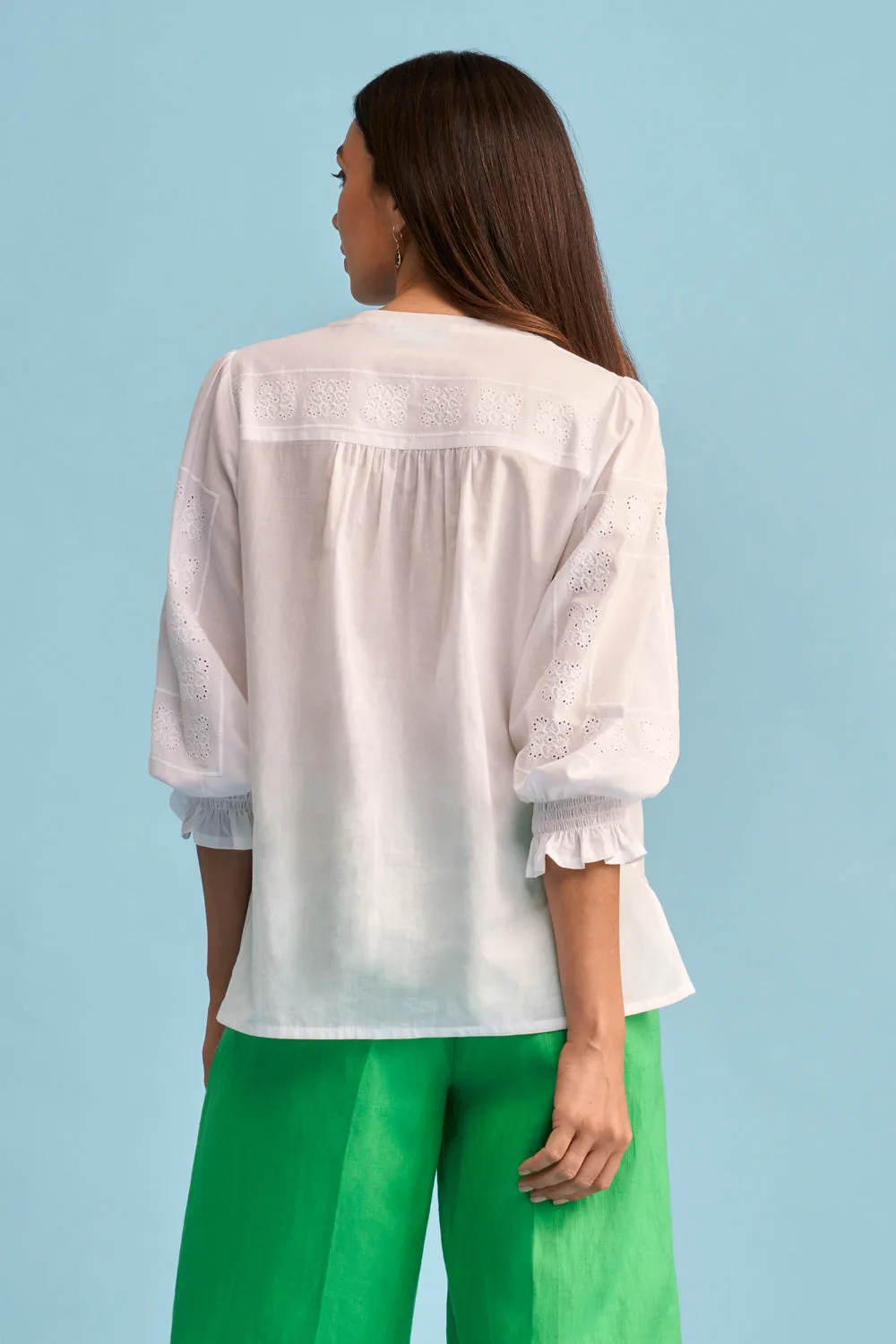 Cotton Embroidered Shirt - White