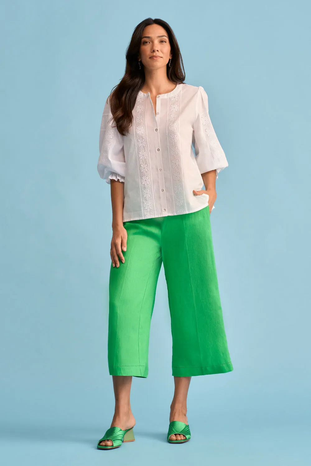 Cotton Embroidered Shirt - White