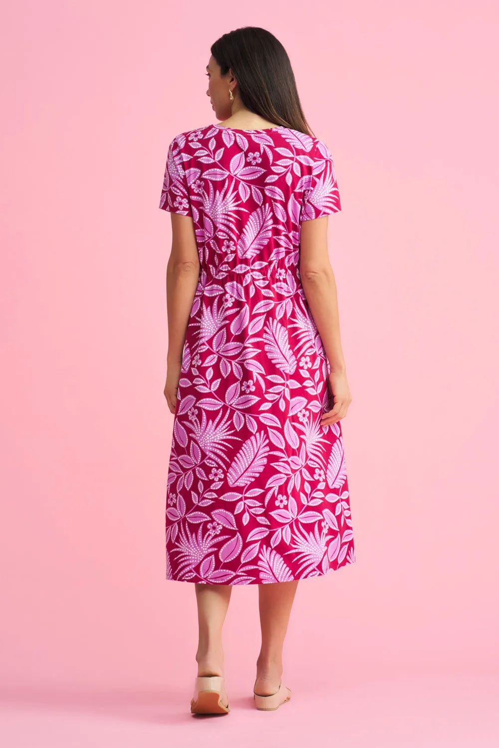 Cotton Midi T-Shirt Dress - Holiday Batik Print