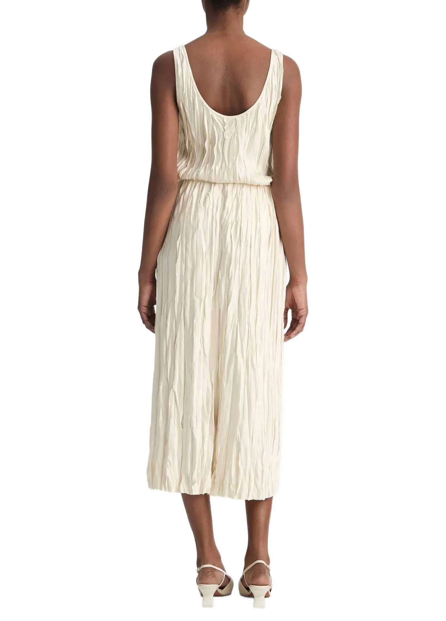 Crushed Satin Bias Skirt In Pale Ivory