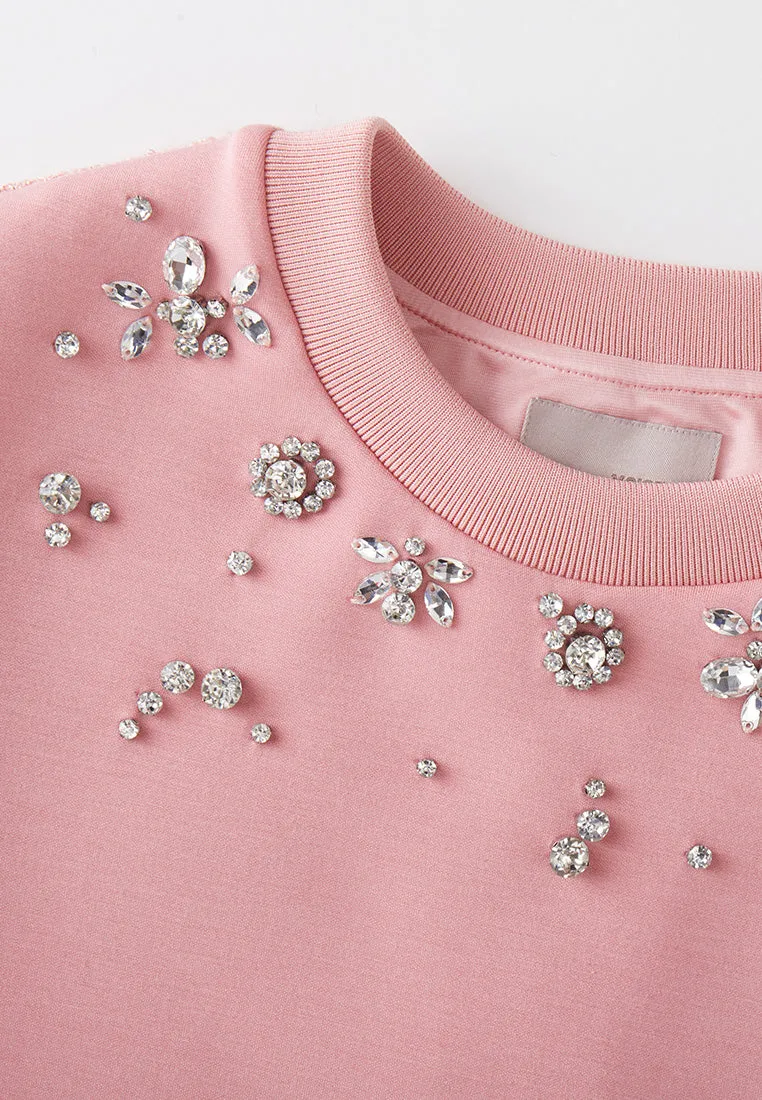 Crystal Embellished Patch-detail Sweatshirt