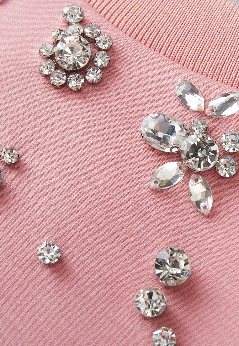 Crystal Embellished Patch-detail Sweatshirt
