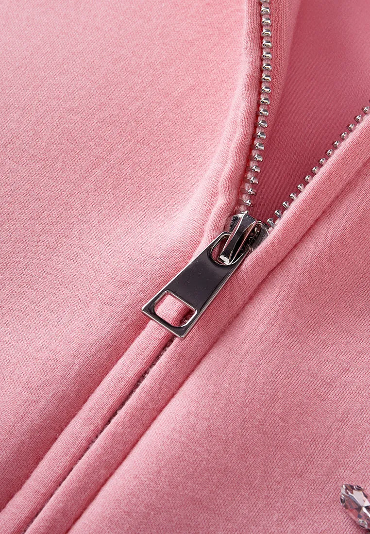 Crystal-embellished Patchwork Hoodie