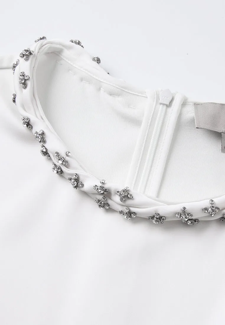 Crystal-embellished Round Neck Top