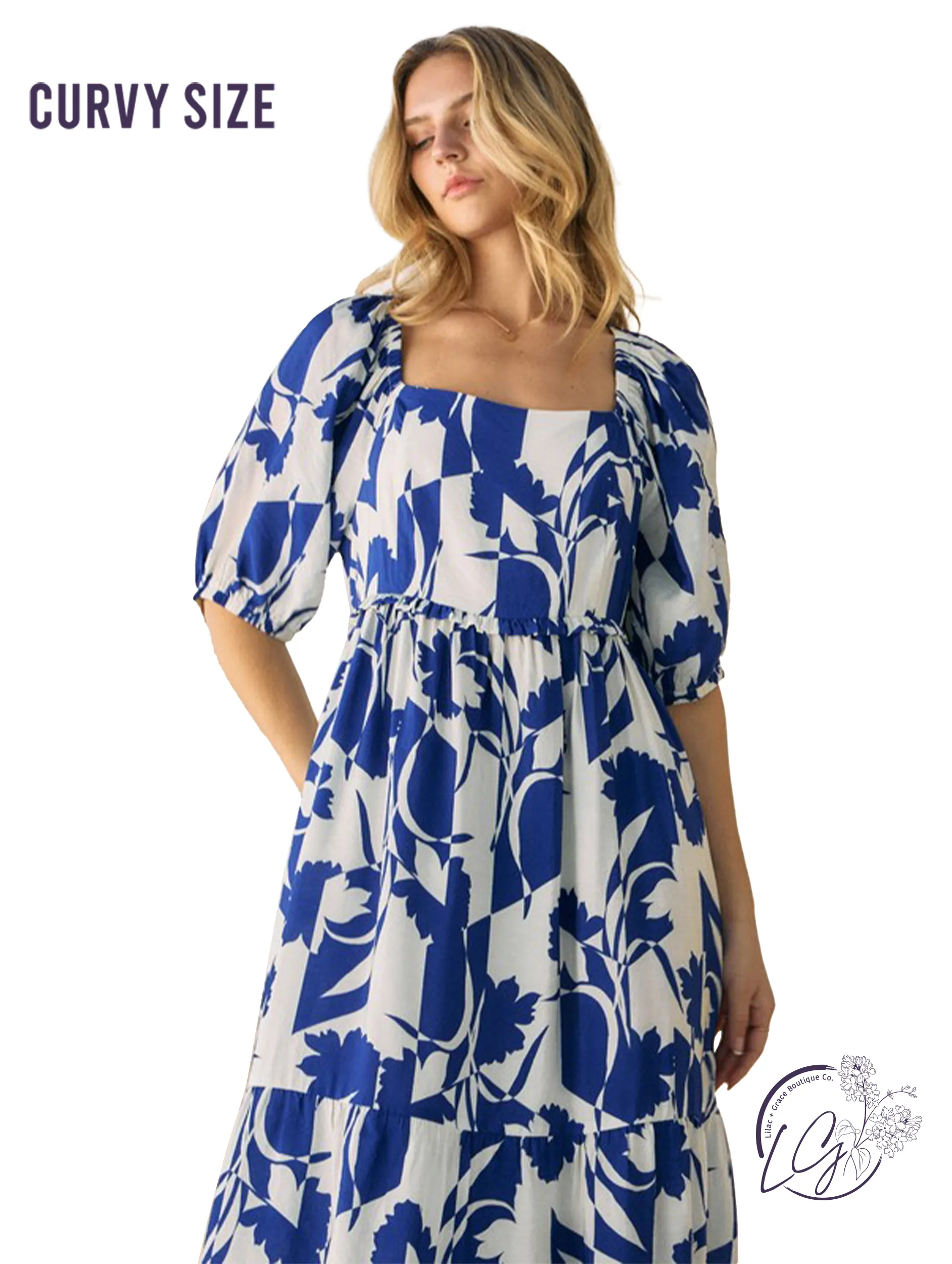 Curvy Hello, Sunshine Babydoll Midi Dress