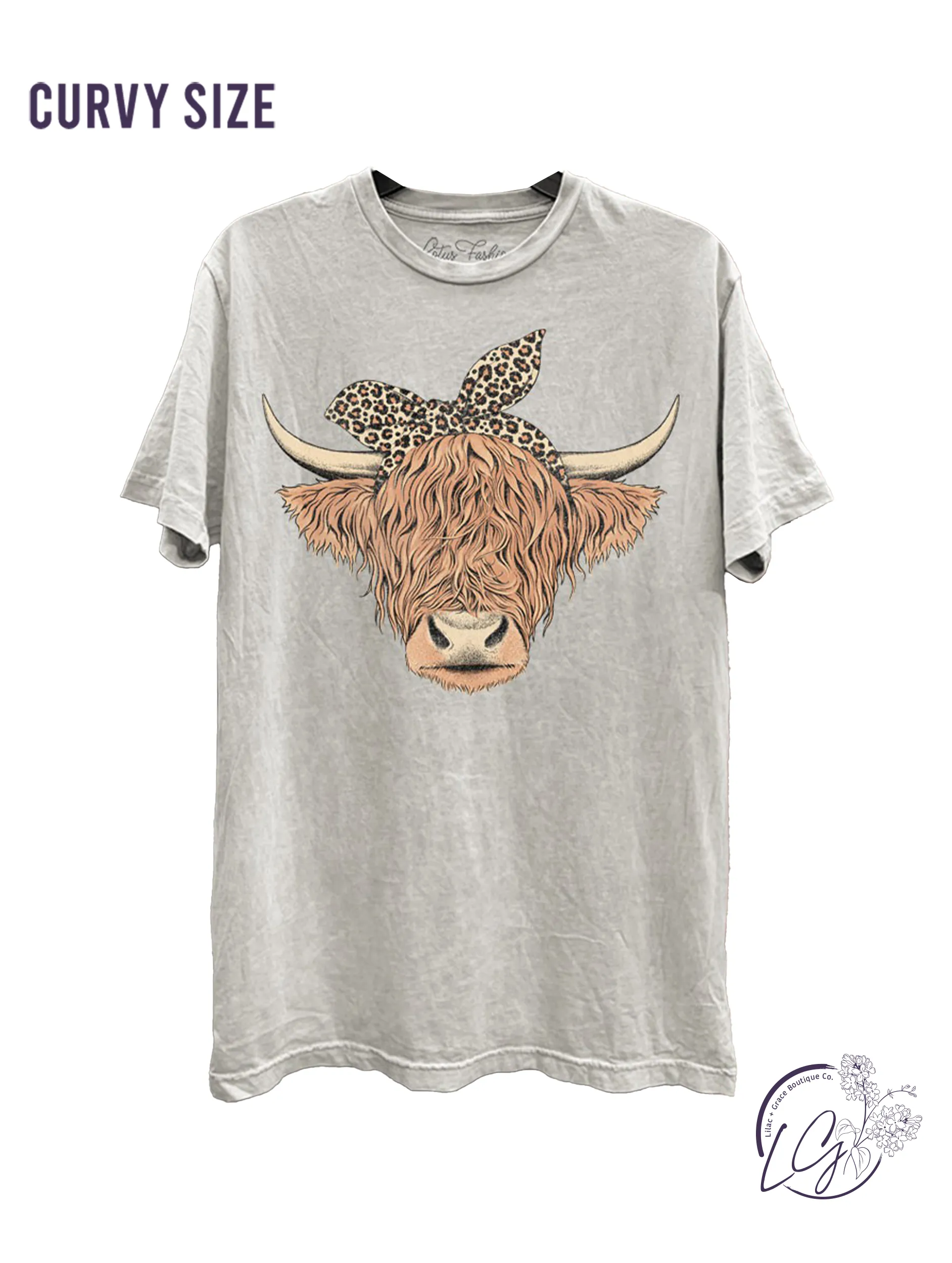 Curvy Highland Cow Graphic Top