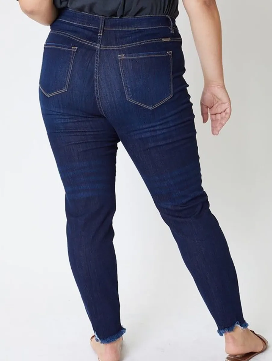 Curvy Madison Ultra High Rise Button Fly Ankle Skinny By KanCan