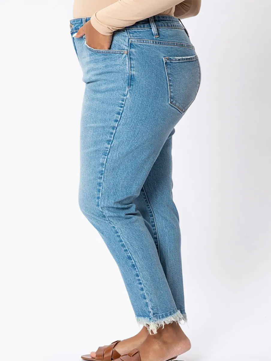 Curvy Marissa High Rise Hem Detail Classic Skinny by KanCan