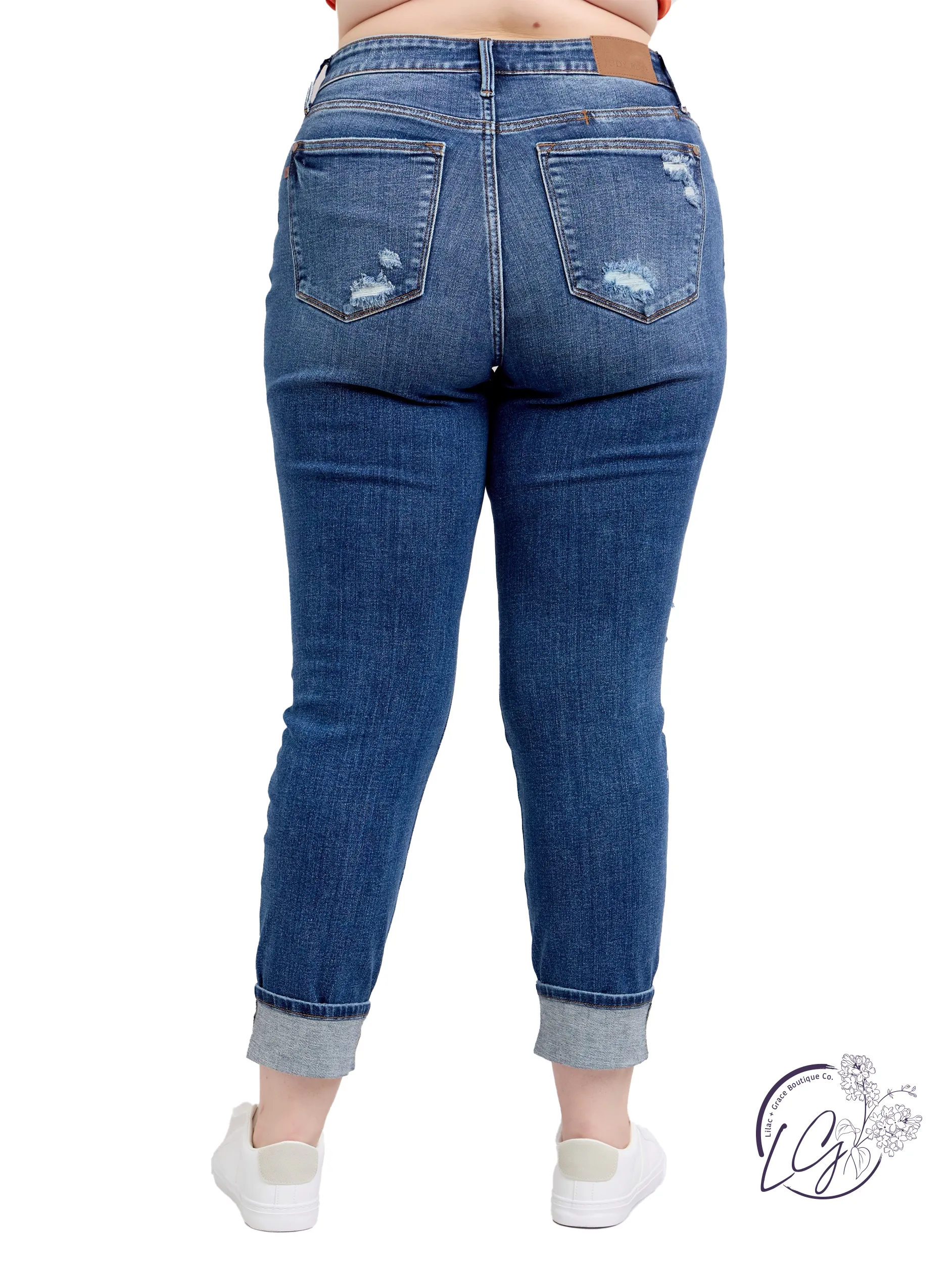 Curvy Massie High-Rise Wide-Leg Distressed by Judy Blue