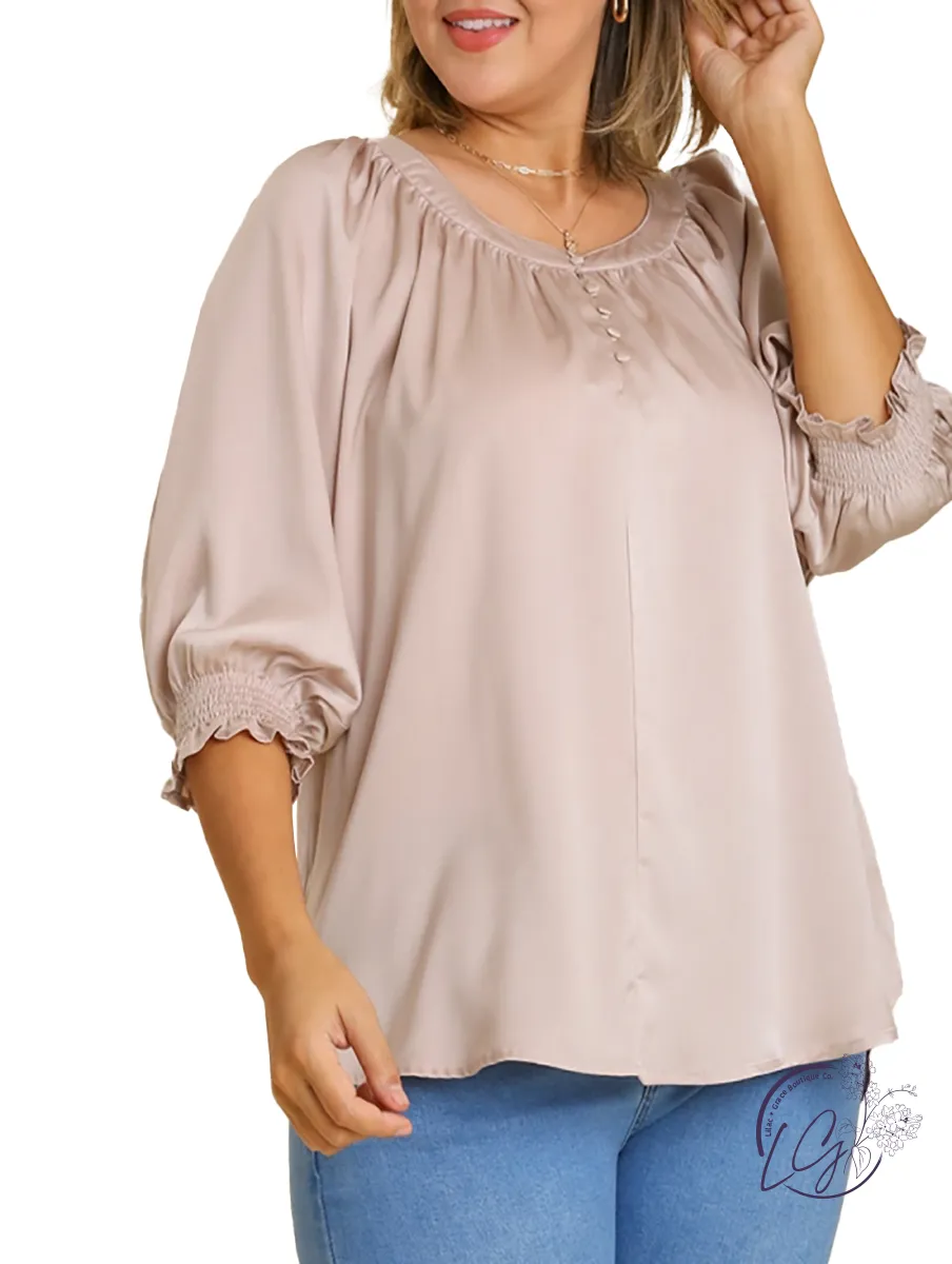 Curvy On My Wishlist Satin Blouse