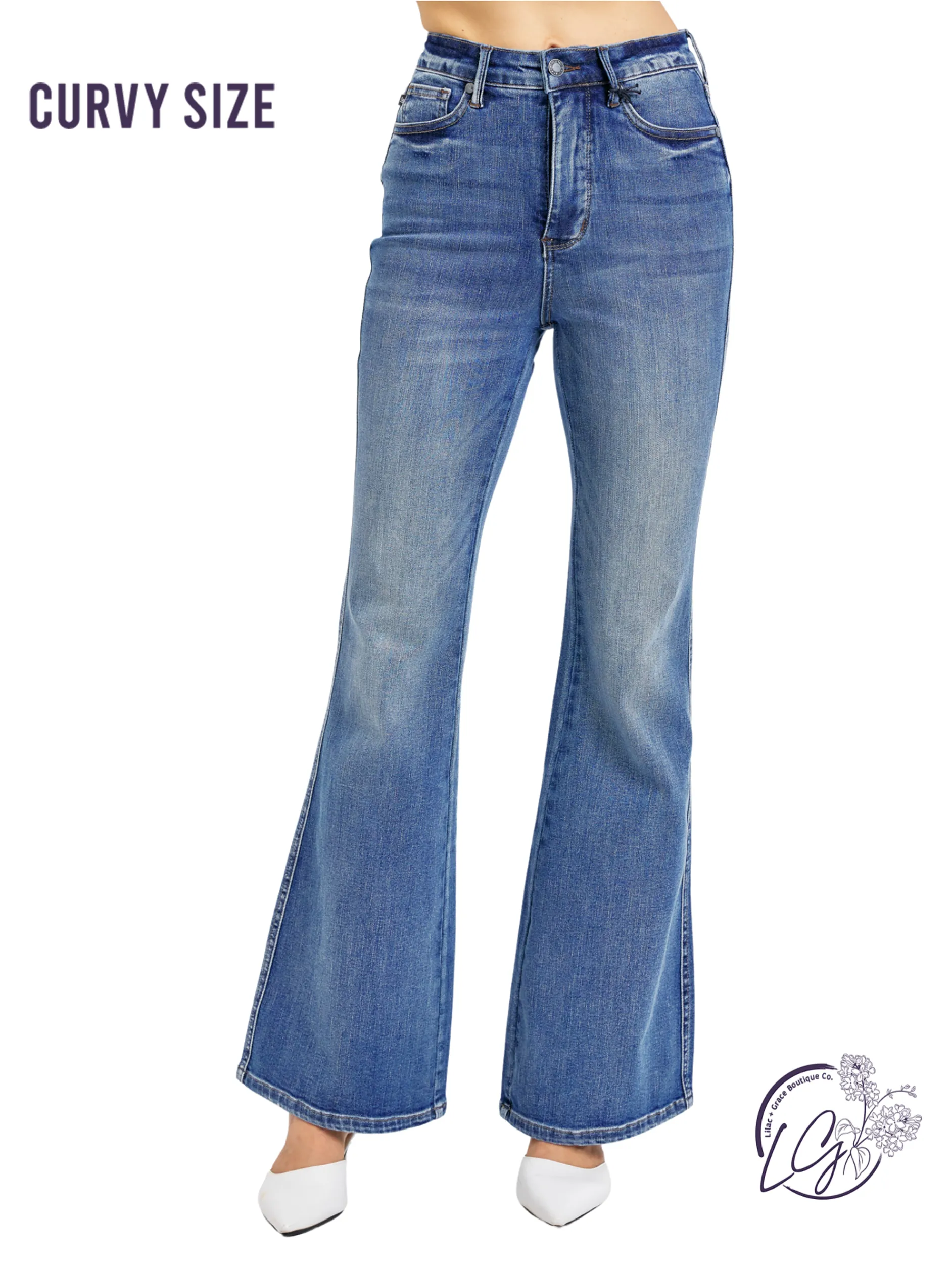 Curvy Seraphina High-Rise Tummy Control Flare by Judy Blue