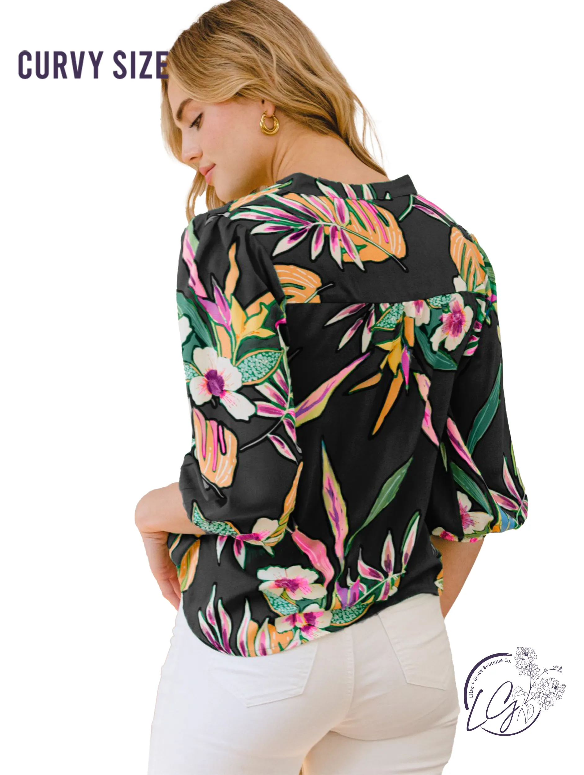Curvy Sunlit Shores Call Blouse