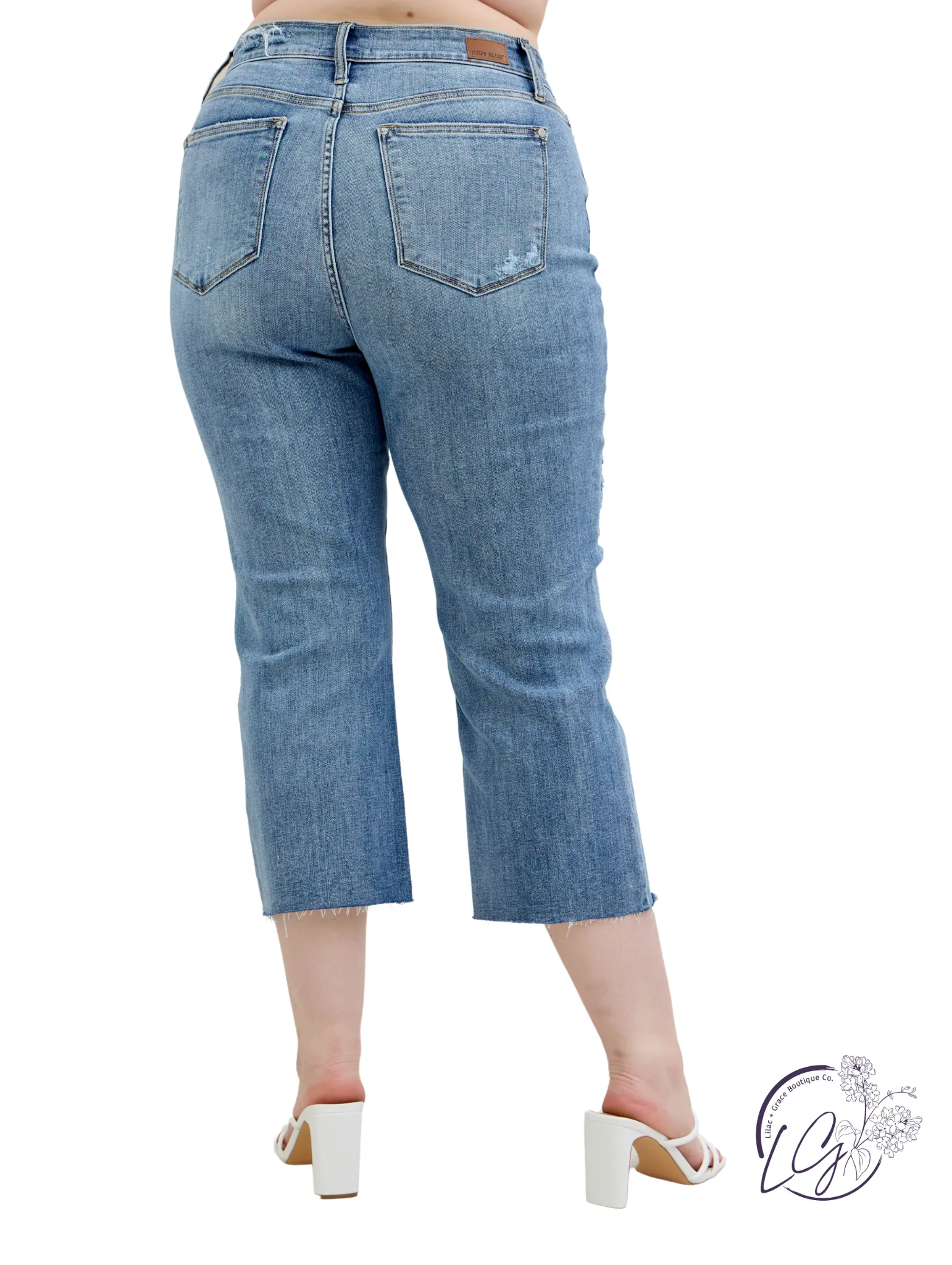 Curvy Susanna High Waist Destroy Crop Wide Leg by Judy Blue