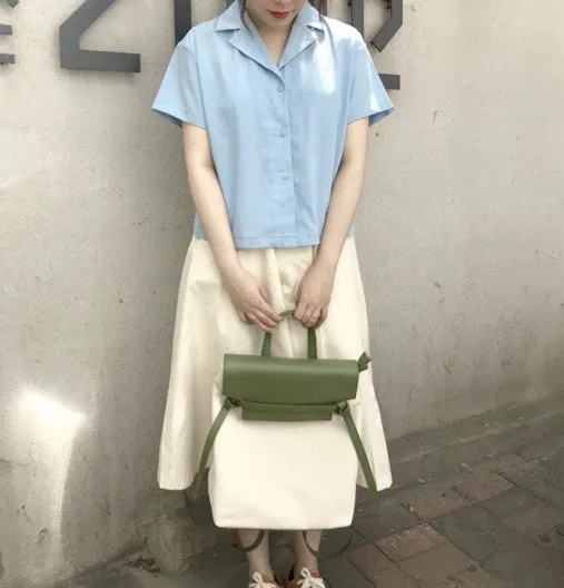 Cute Canvas Leather Womens Backpack Travel Backpack School Backpack for Women