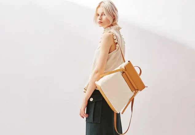 Cute Canvas Leather Womens Backpack Travel Backpack School Backpack for Women