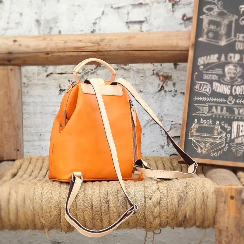 Cute Handmade Womens Leather Backpack Satchel Bag School Backpacks for Women