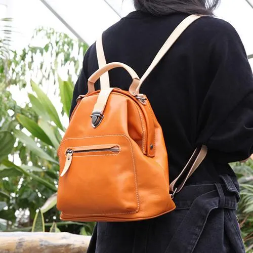 Cute Handmade Womens Leather Backpack Satchel Bag School Backpacks for Women