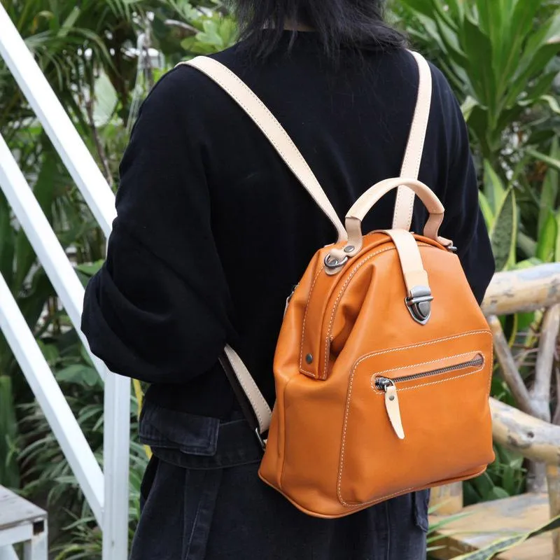 Cute Handmade Womens Leather Backpack Satchel Bag School Backpacks for Women