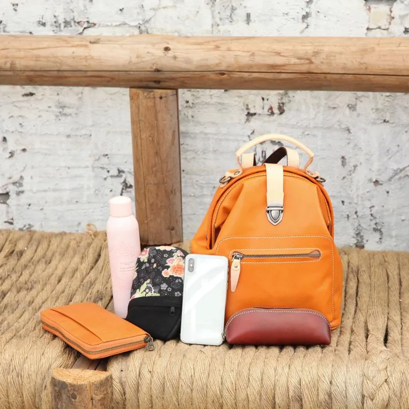 Cute Handmade Womens Leather Backpack Satchel Bag School Backpacks for Women