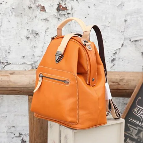 Cute Handmade Womens Leather Backpack Satchel Bag School Backpacks for Women