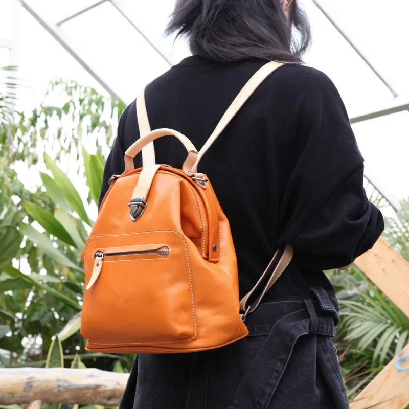 Cute Handmade Womens Leather Backpack Satchel Bag School Backpacks for Women