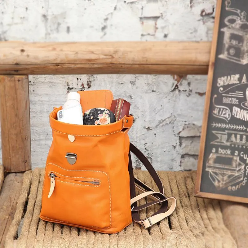 Cute Handmade Womens Leather Backpack Satchel Bag School Backpacks for Women