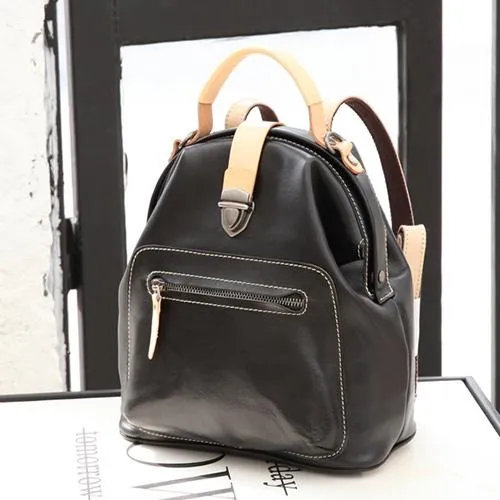 Cute Handmade Womens Leather Backpack Satchel Bag School Backpacks for Women