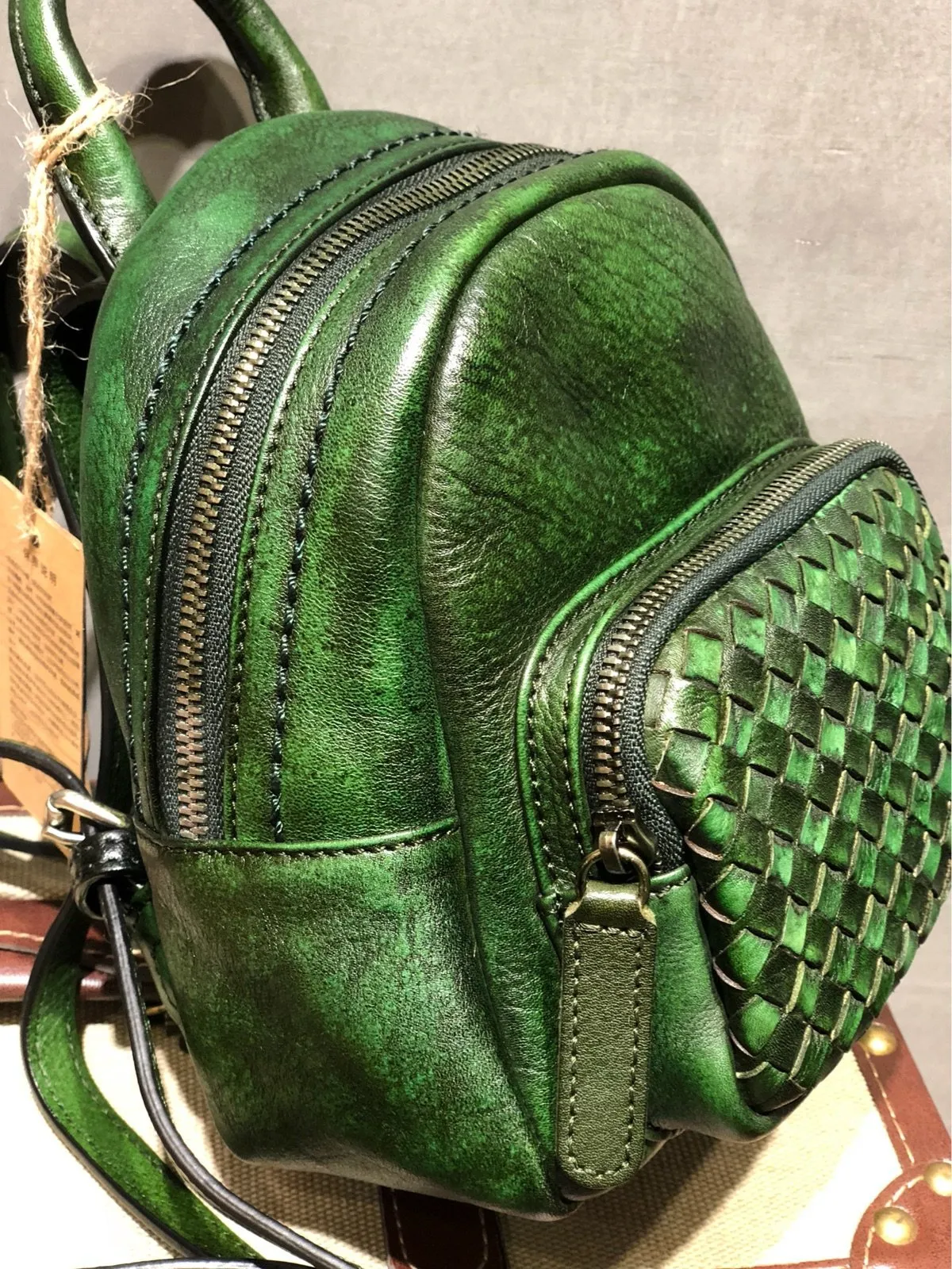 Cute Leather Womens Backpacks Small Braided Leather Backpack Trendy Backpacks for Ladies