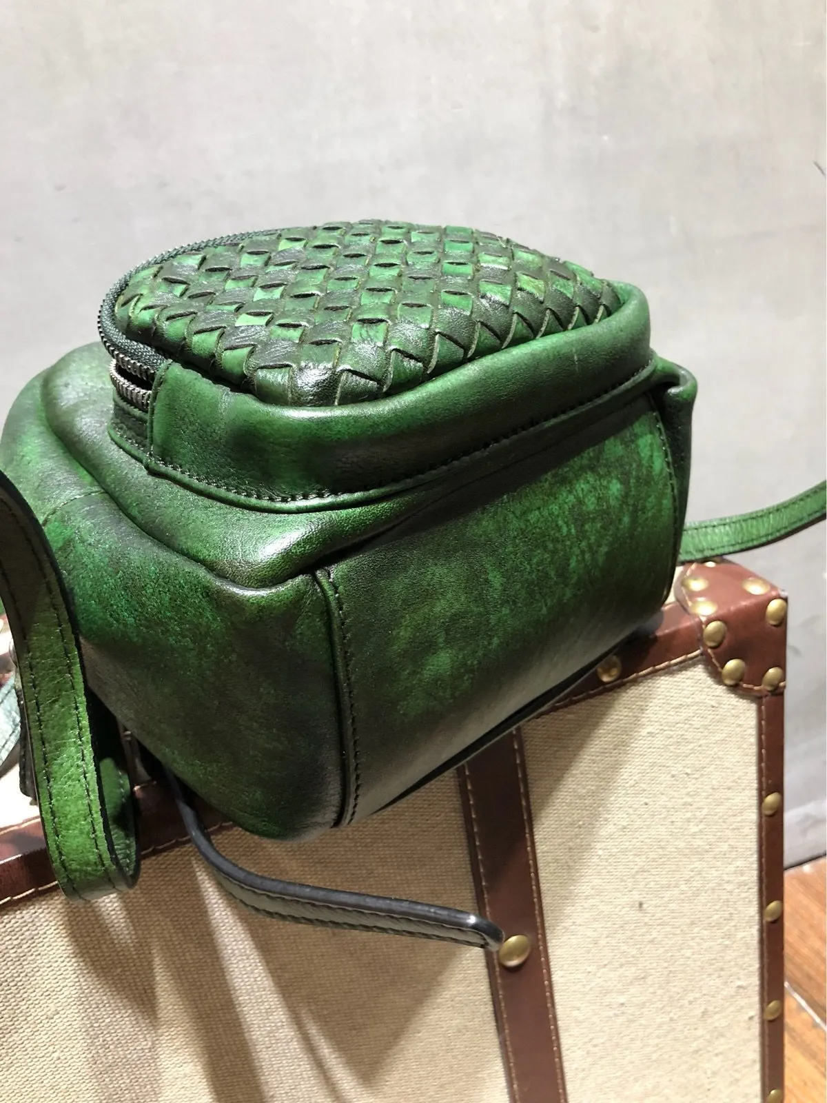 Cute Leather Womens Backpacks Small Braided Leather Backpack Trendy Backpacks for Ladies