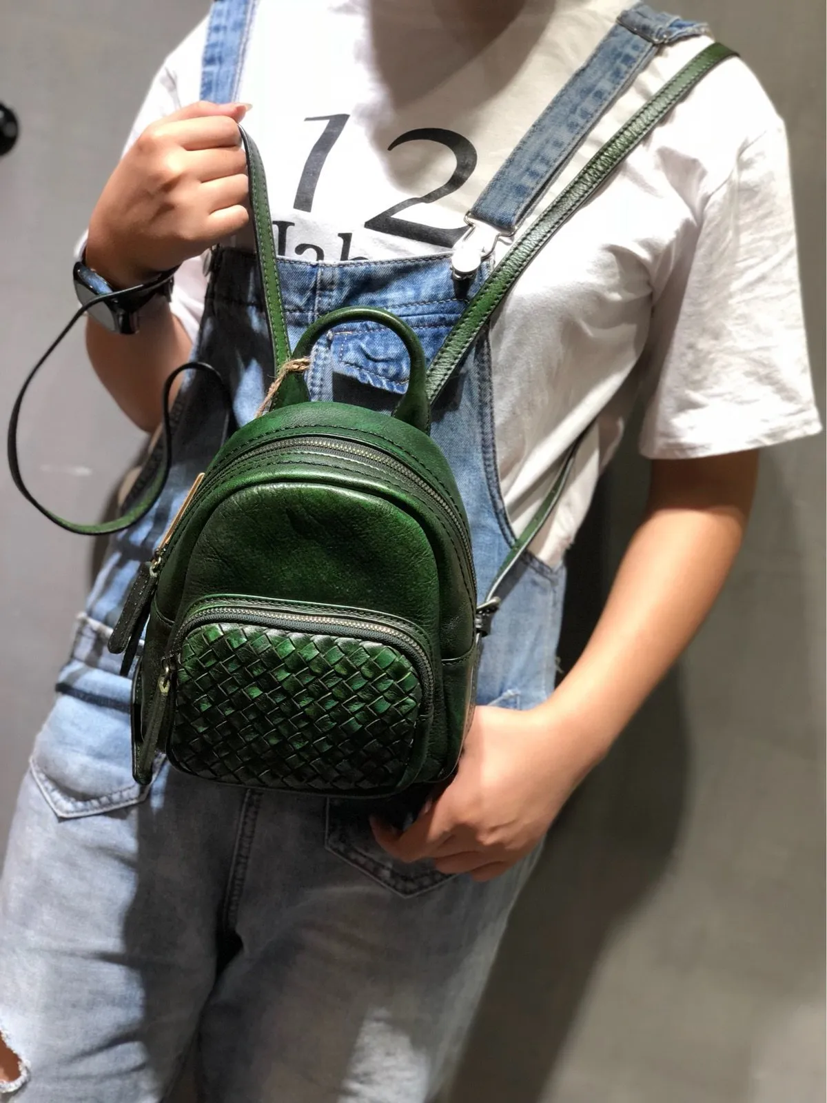 Cute Leather Womens Backpacks Small Braided Leather Backpack Trendy Backpacks for Ladies