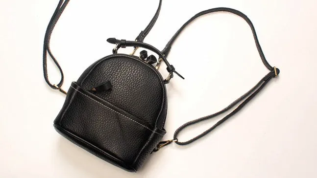 Cute LEATHER WOMENs Small Backpack Stylish SHOULDER BAG Purses FOR WOMEN