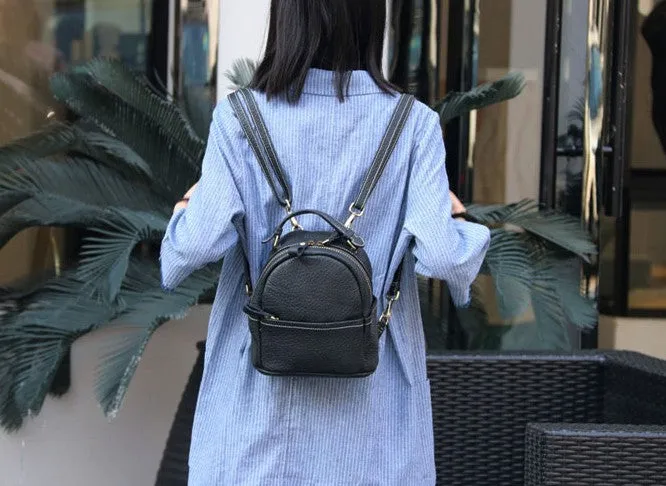 Cute LEATHER WOMENs Small Backpack Stylish SHOULDER BAG Purses FOR WOMEN