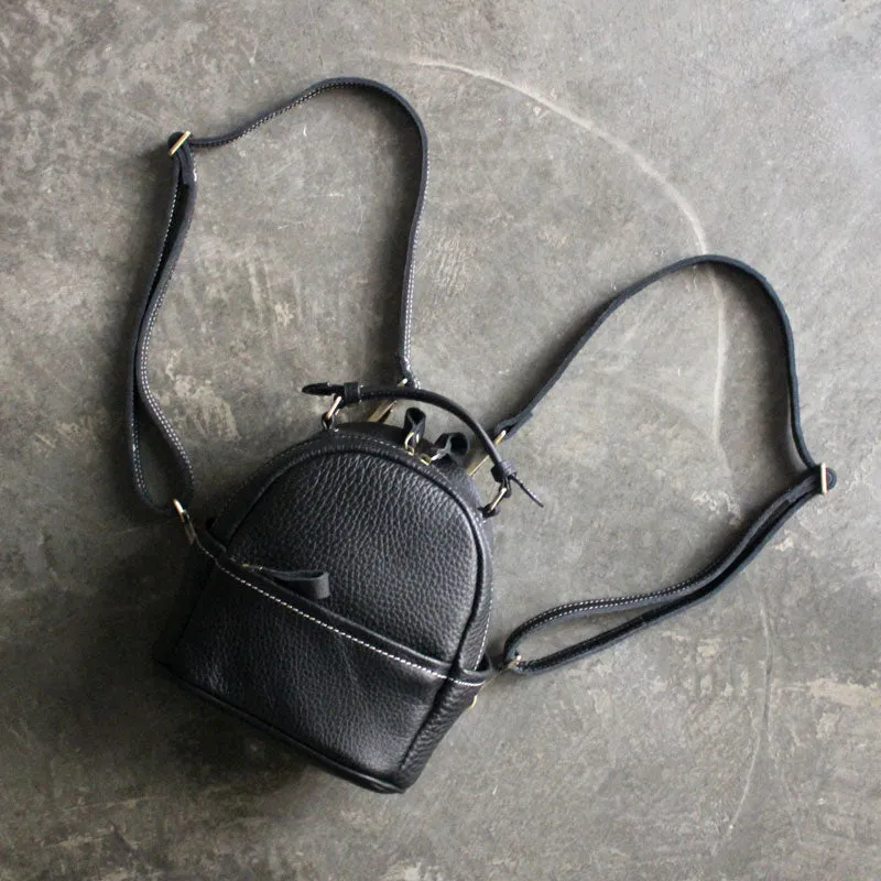 Cute LEATHER WOMENs Small Backpack Stylish SHOULDER BAG Purses FOR WOMEN