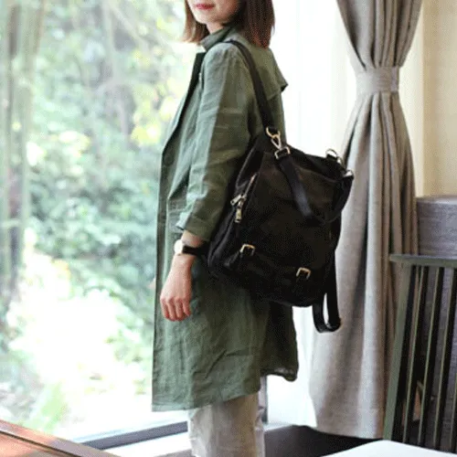 Cute Trendy Girls Black Leather Backpacks Womens Black School Backpack Purse for Women