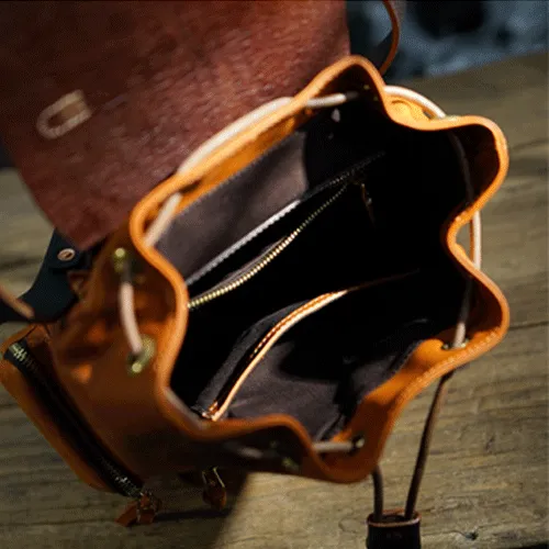 Cute Trendy Mens Leather Backpacks Best Leather School Backpack Hiking Backpack for Men