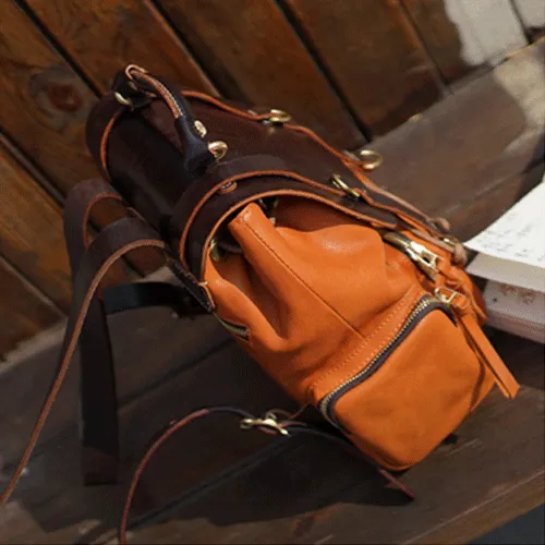 Cute Trendy Mens Leather Backpacks Best Leather School Backpack Hiking Backpack for Men