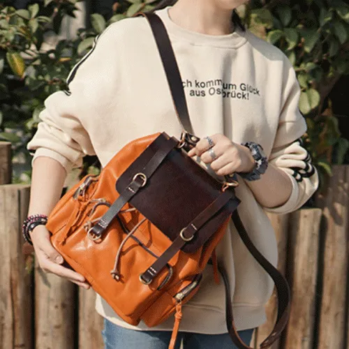 Cute Trendy Mens Leather Backpacks Best Leather School Backpack Hiking Backpack for Men