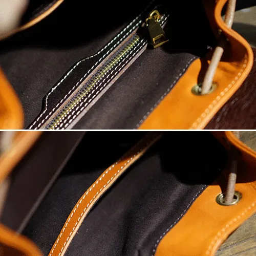 Cute Trendy Mens Leather Backpacks Best Leather School Backpack Hiking Backpack for Men