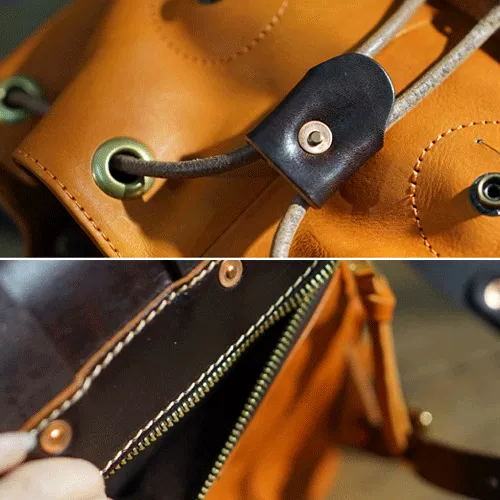 Cute Trendy Mens Leather Backpacks Best Leather School Backpack Hiking Backpack for Men
