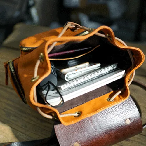 Cute Trendy Mens Leather Backpacks Best Leather School Backpack Hiking Backpack for Men