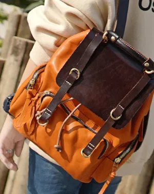 Cute Trendy Mens Leather Backpacks Best Leather School Backpack Hiking Backpack for Men