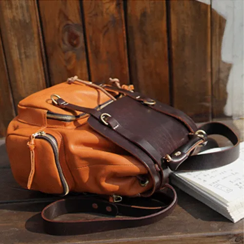Cute Trendy Mens Leather Backpacks Best Leather School Backpack Hiking Backpack for Men