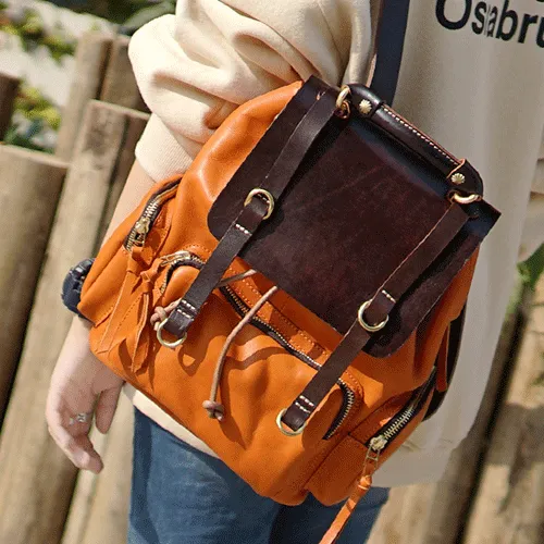 Cute Trendy Mens Leather Backpacks Best Leather School Backpack Hiking Backpack for Men