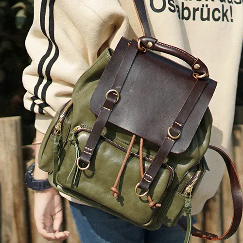 Cute Trendy Mens Leather Backpacks Best Leather School Backpack Hiking Backpack for Men