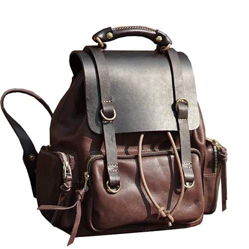 Cute Trendy Mens Leather Backpacks Best Leather School Backpack Hiking Backpack for Men